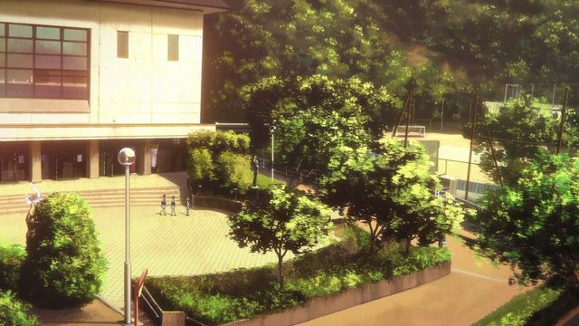 Kitauji High School Small Plaza at Sunset